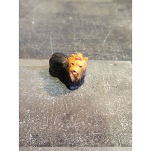 Mini Scottish Terrier brown dog toy figure doll accessory pink bow